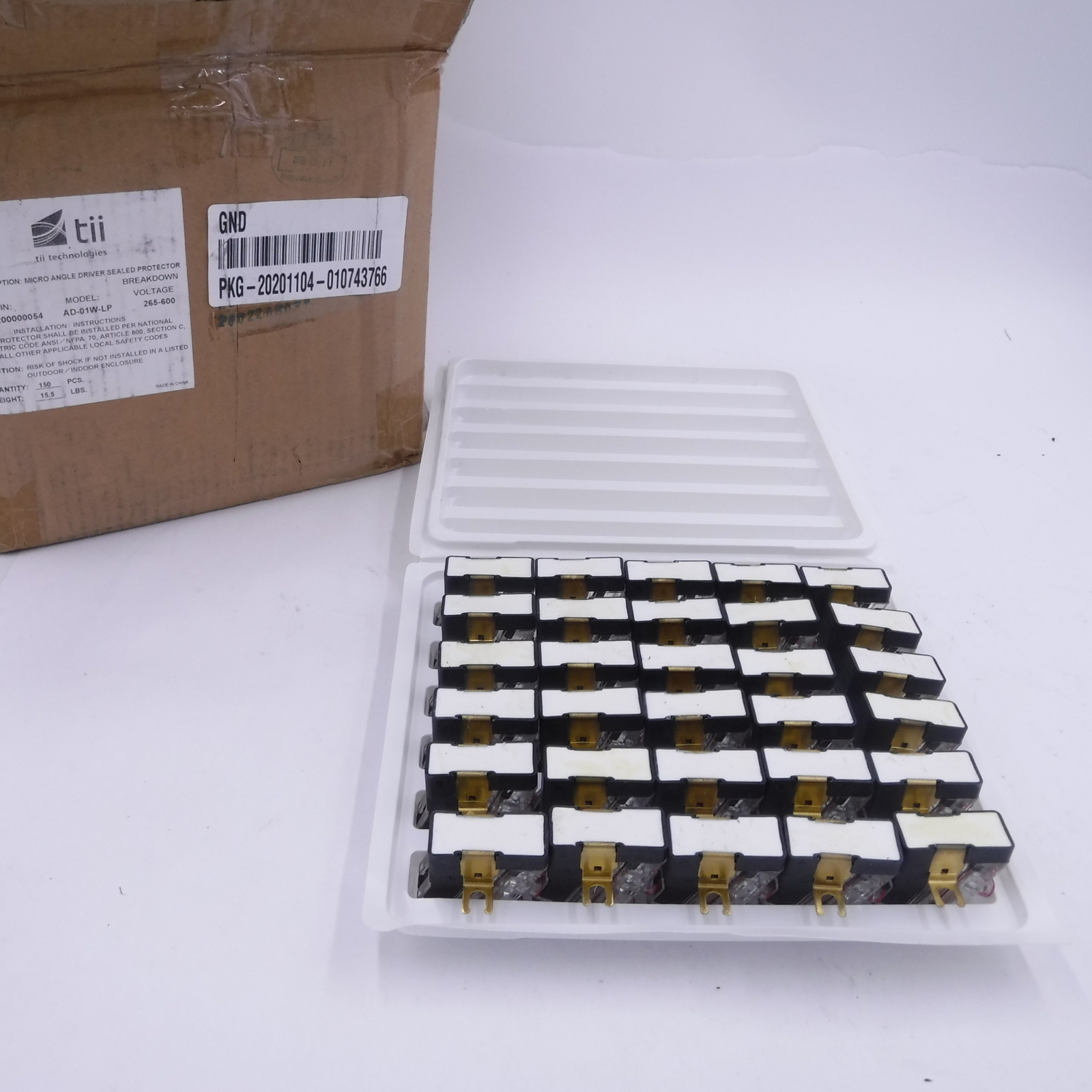 30 Pack TII TECHNOLOGIES SEALED Surge Arrester -ANGLE DRIVER 265-600V AD-01W-LP