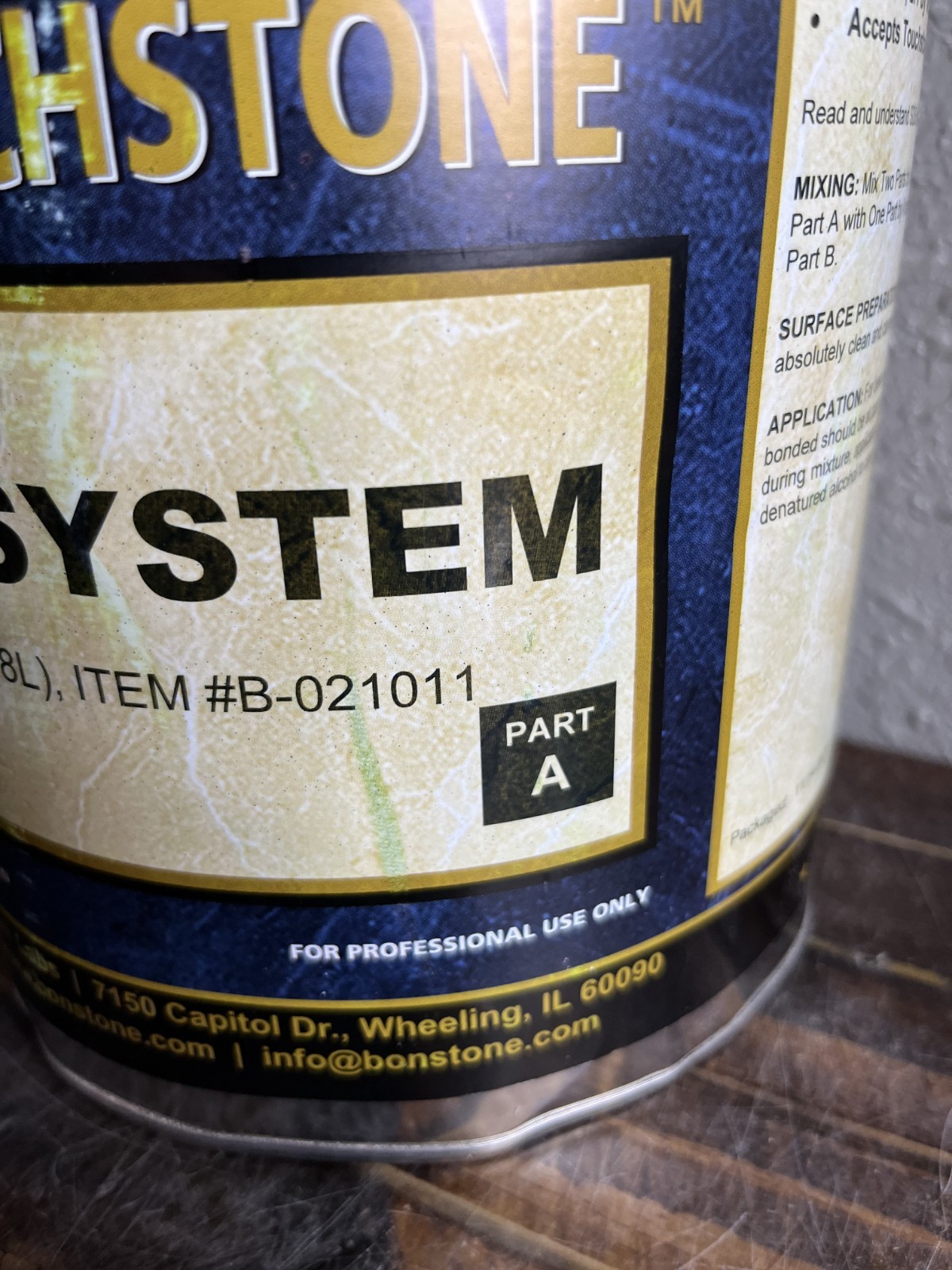 Bonstone Touchstone Edge System Part A Clear Epoxy Adhesive Stone Glue 1 Gallon
