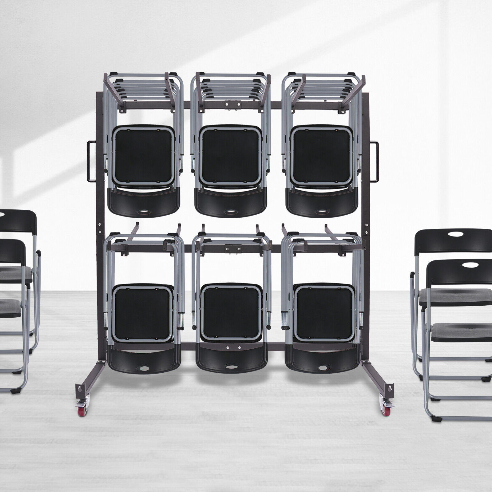 Folding Chair Rack Dolly Cart Table Storage Rack Desk Chairs Cart Trolley