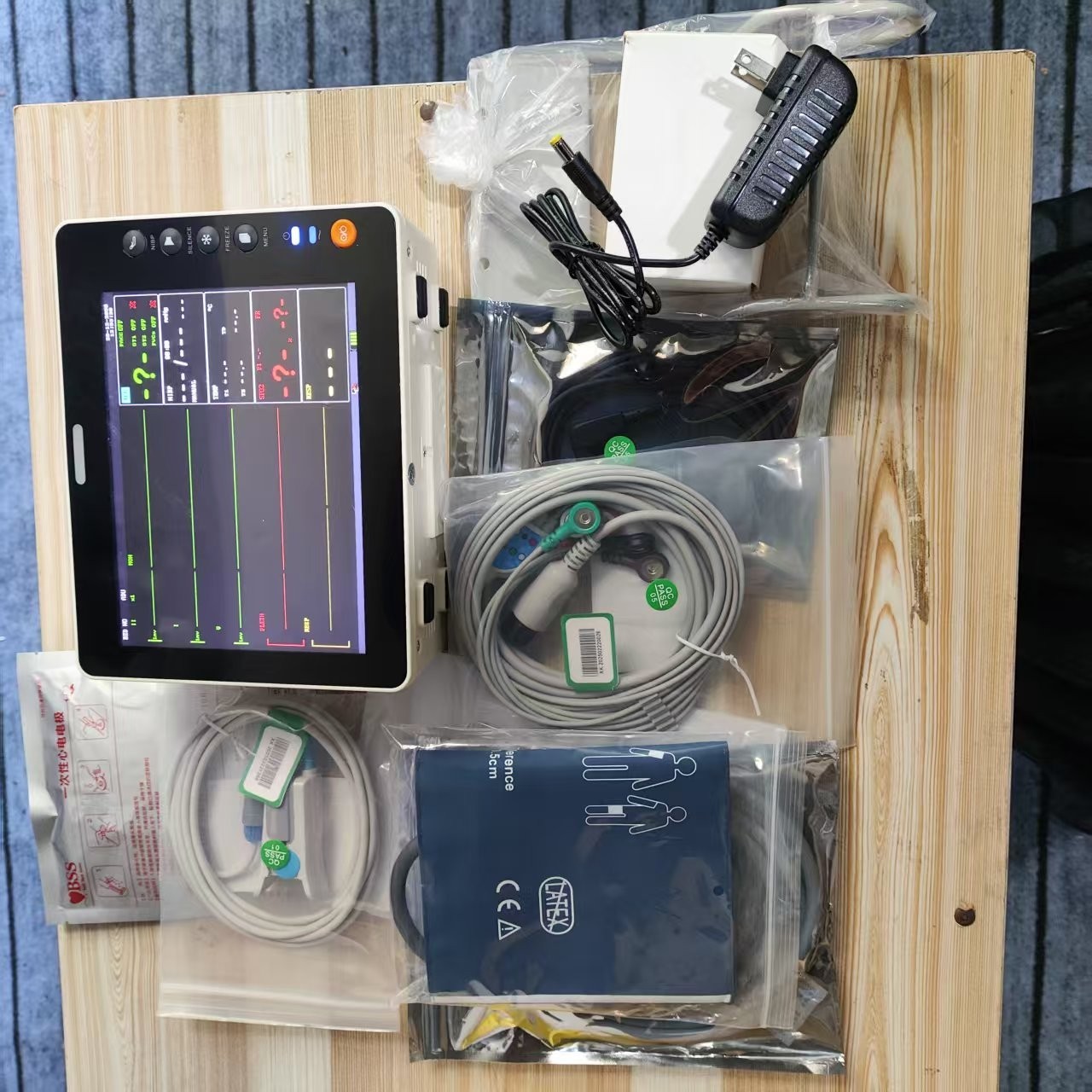 8″ Patient Monitor Multi-Parameter Vital Signs Machine ECG NIBP SPO2 Hospital