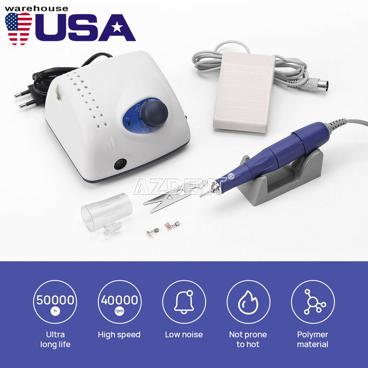 Dental Lab Strong 210/105L Micro Motor High Speed Polishing Handpiece 40K rpm US