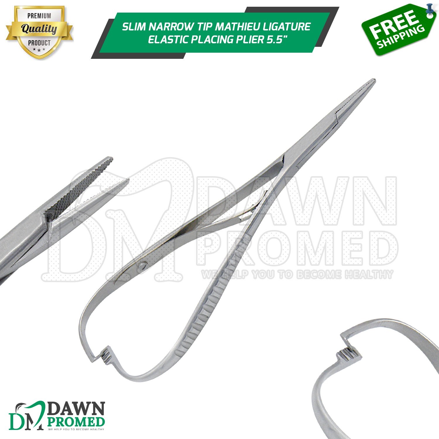 Slim Narrow Tip Mathieu Ligature Elastic Placing Plier 5.5″ Ortho Plier German G