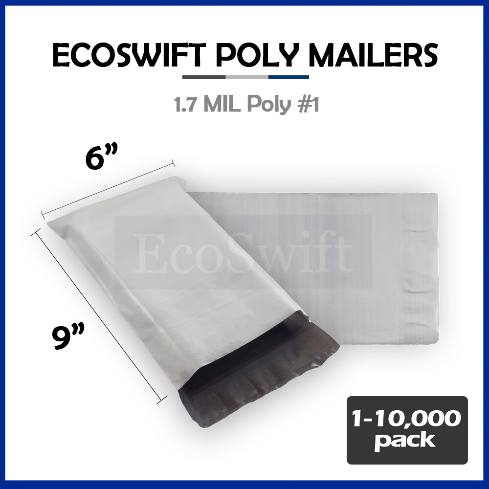 1-10000 6 x 9 «EcoSwift» Poly Mailers Envelopes Plastic Shipping Bags 1.70 MIL