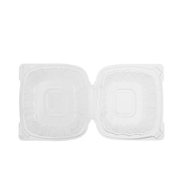 Karat 6» x 6″ PP Plastic Hinged Container, Clear – 300 pcs