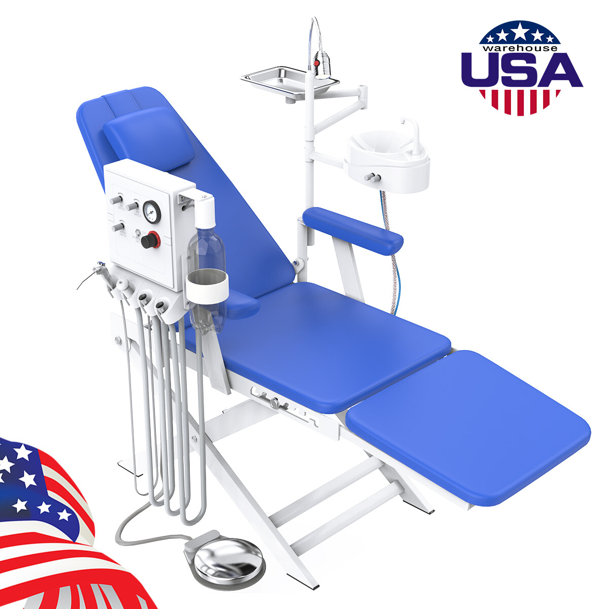 Mobile Dental Portable Folding Chair Unit +Air Turbine +LED Light /Turbine Unit