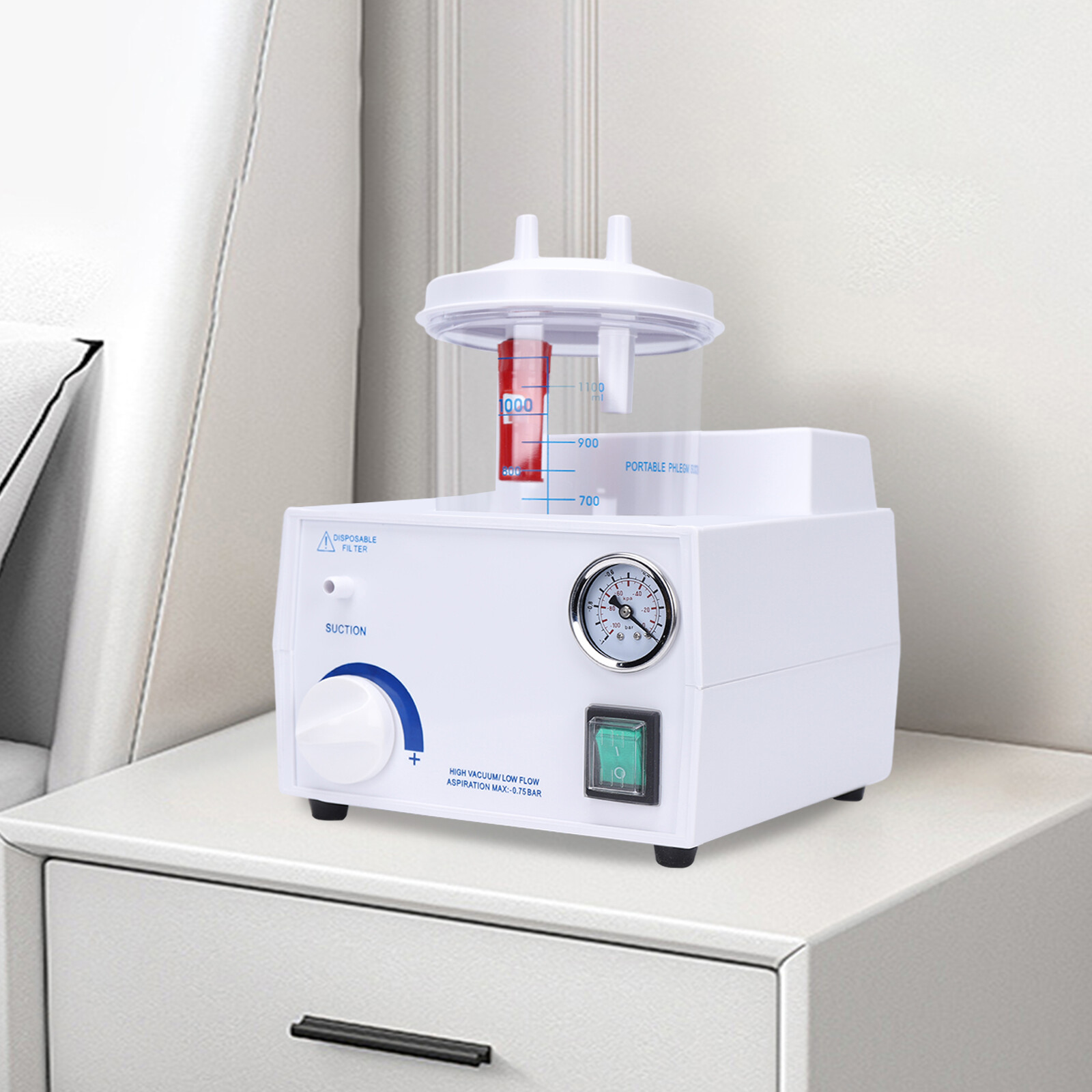Portable Suction Machine Oil-Free Suction Help Device for Elderly Adult Child