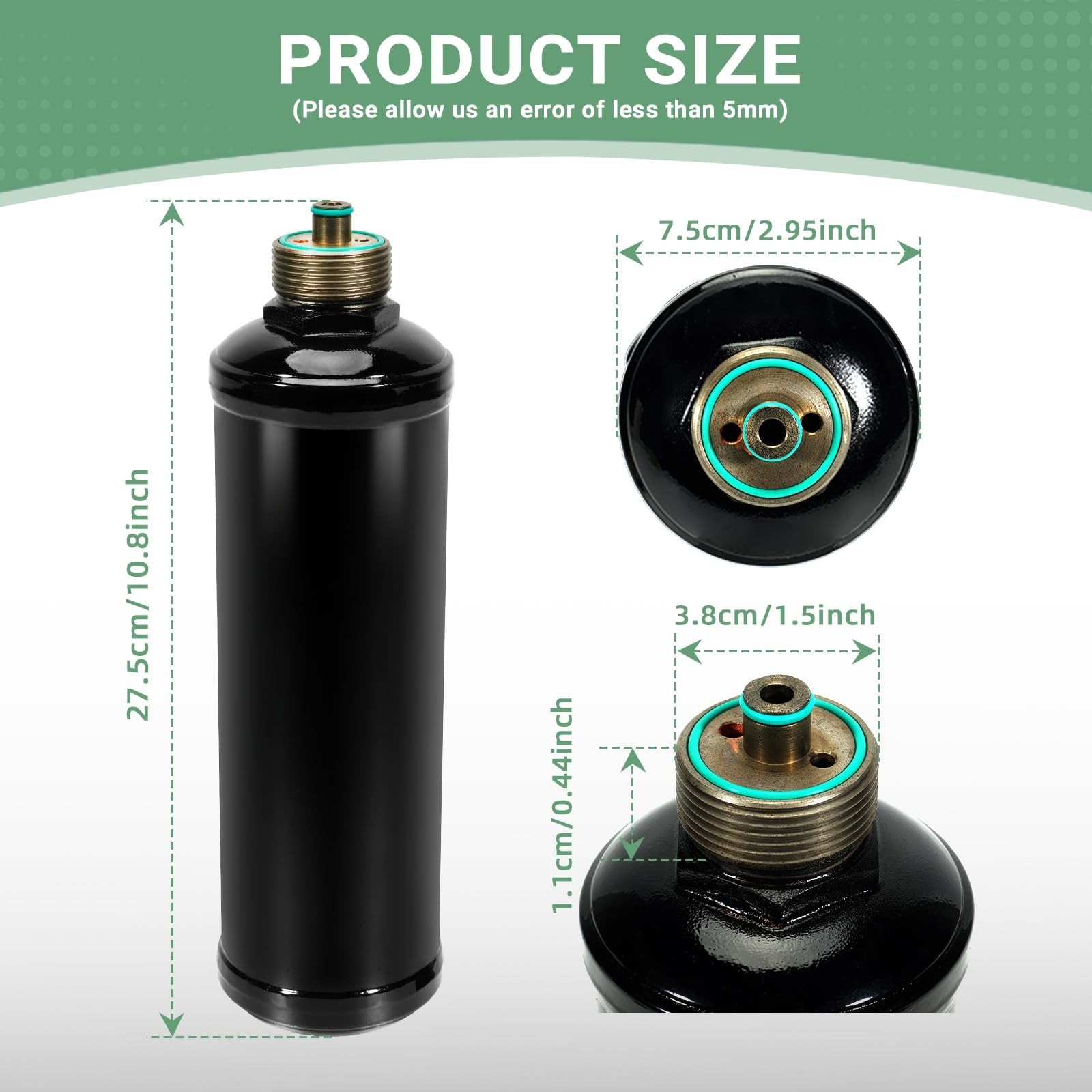 A/C Recycling Spin-On Filter-Drier for Refrigerant Recovery Machines, Fits 34724