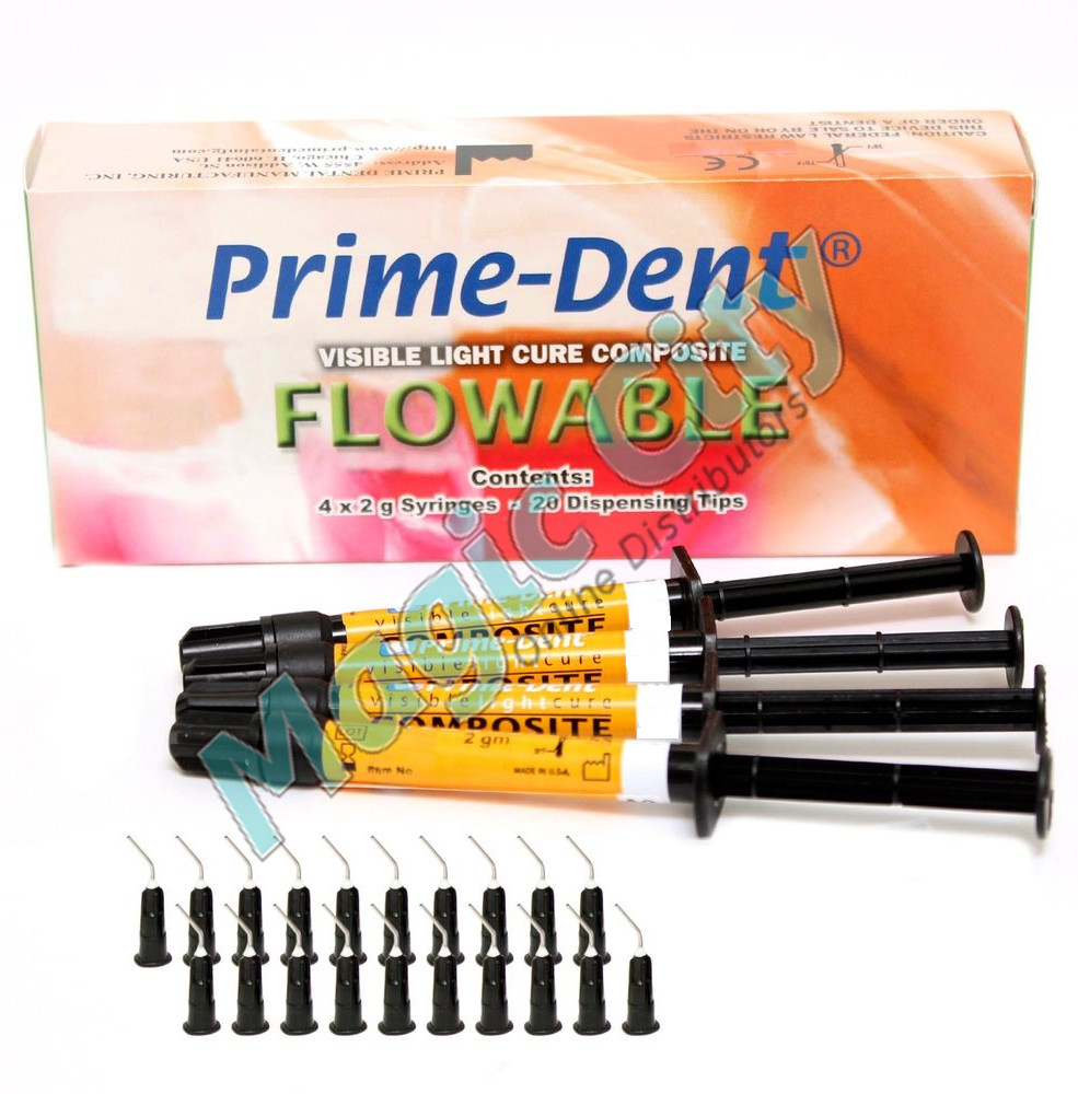 New Dental Flowable Visible Light Cure Light Cure Composite 4 Syringe Kit – A2
