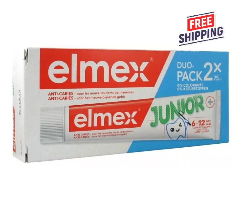 2 PACK – Elmex Toothpaste Junior 6-12 Age 75ml