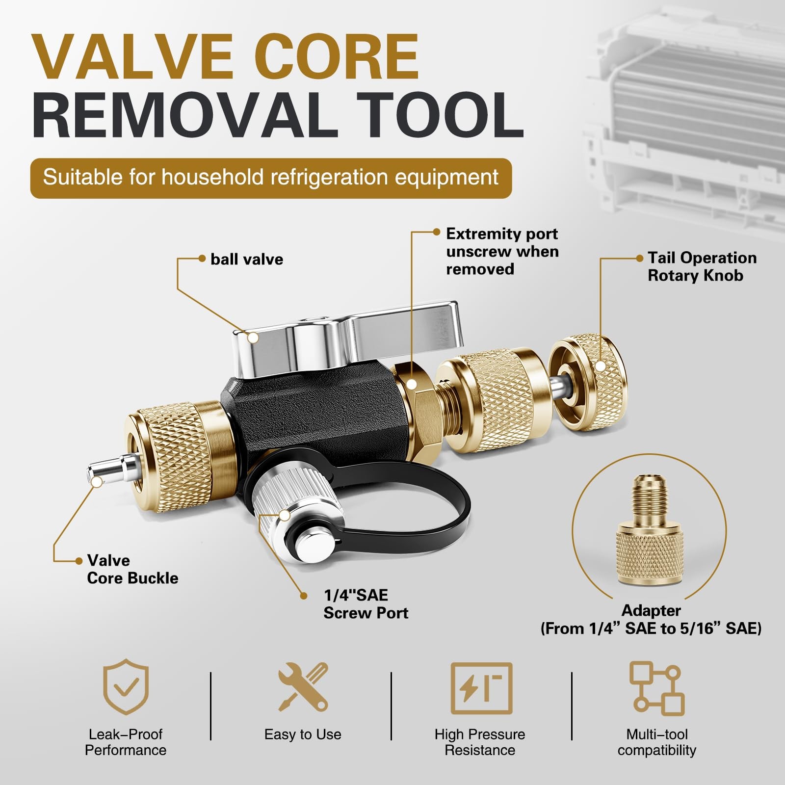 Valve Core Removal Tool,Valve Core Remover Installer Tool,1/4″& 5/16″ Dual Va…