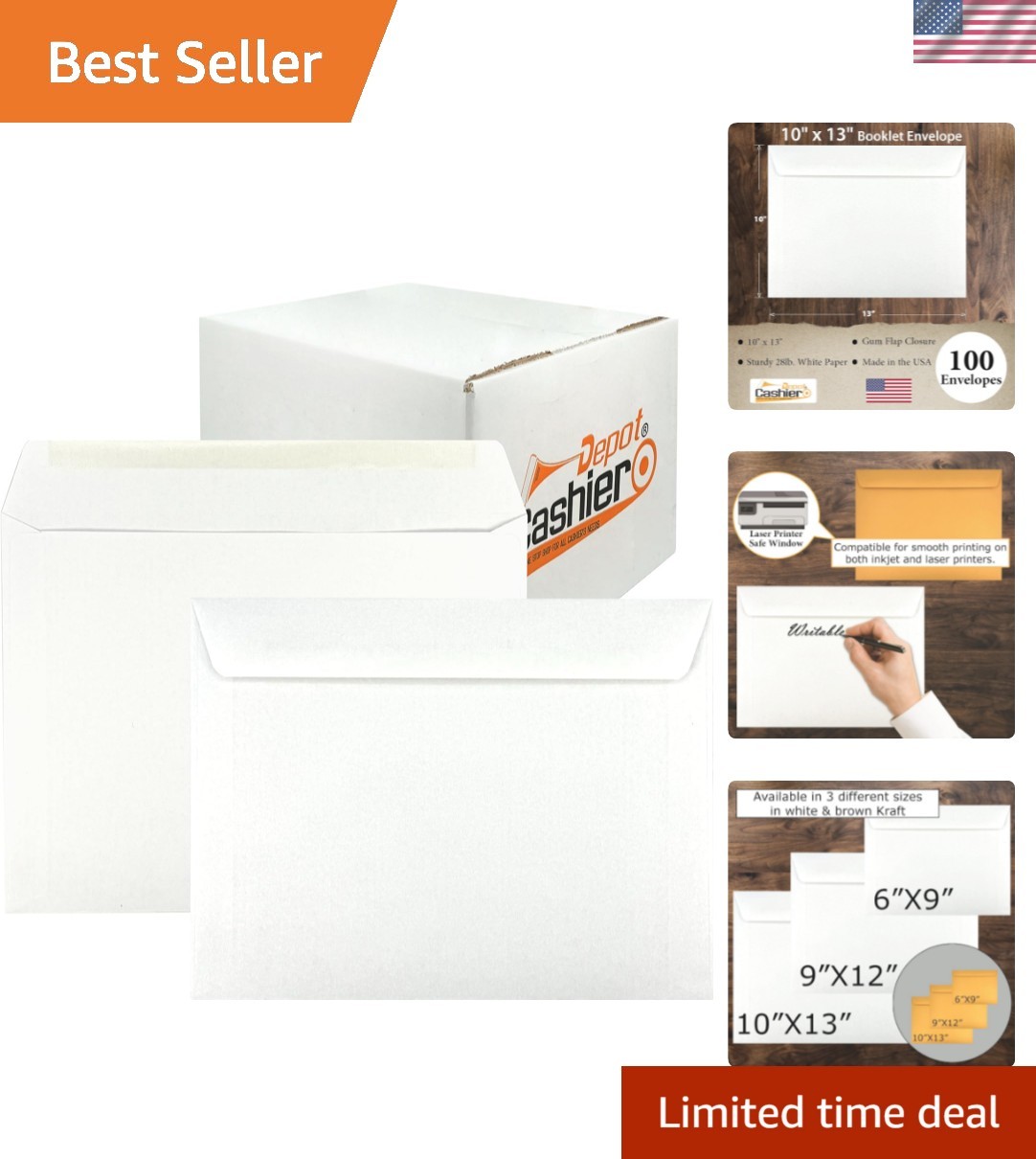 Reliable Heavy Duty 10″ x 13″ White Envelopes, 100 Count – Secure Mailing