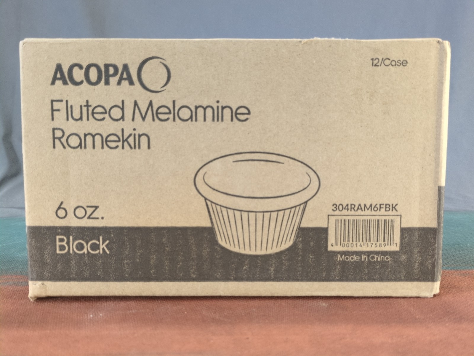 Acopa Commercial Grade 6oz Black Fluted Melamine Ramekin – 12/Case – New