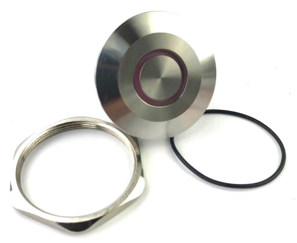 40mm Stainless Steel RED LED Halo Push Button Switch waterproof On/Off Marine