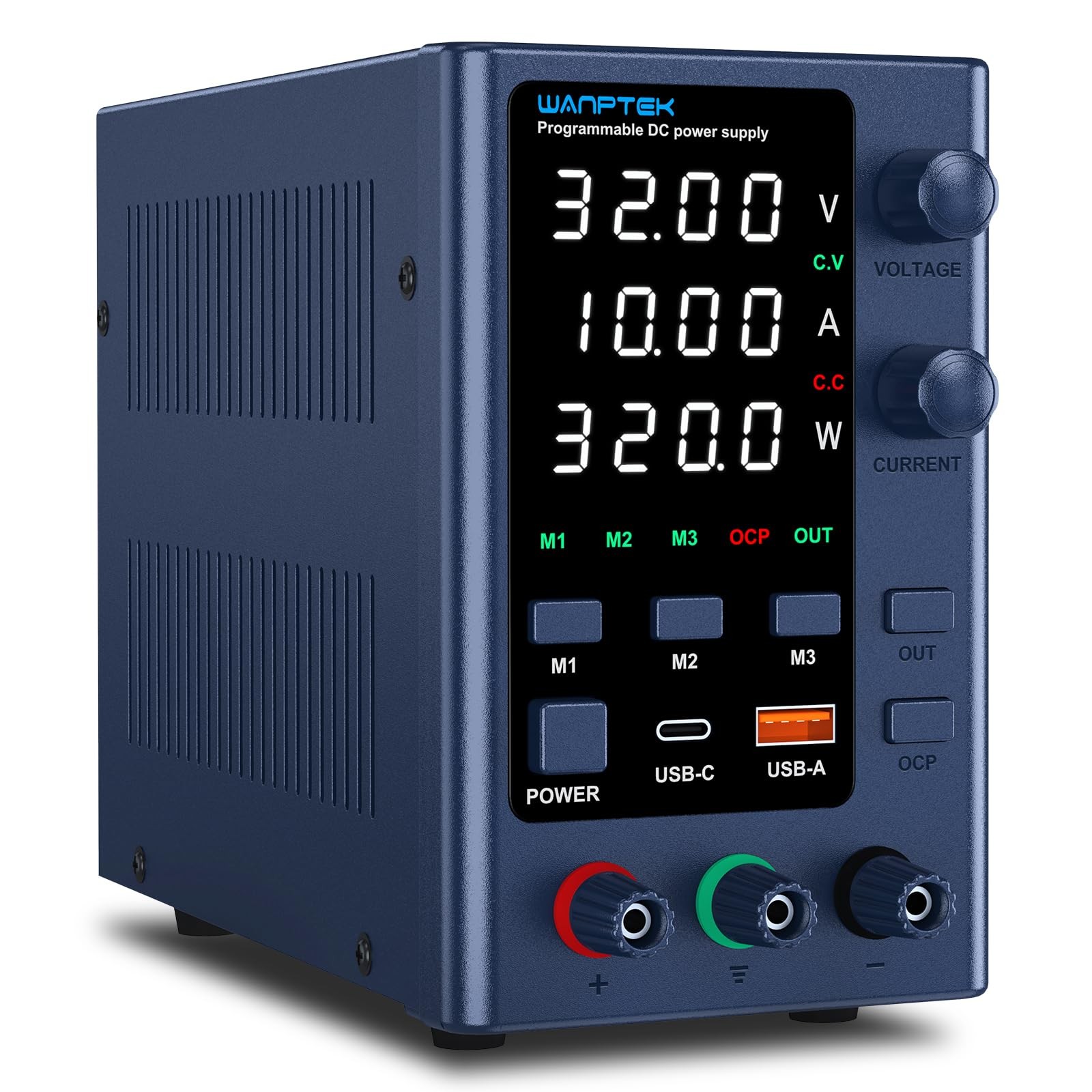 WANPTEK POWER DC Power Supply Variable 0-32V 0-10A, Bench Power Supply Adjust…