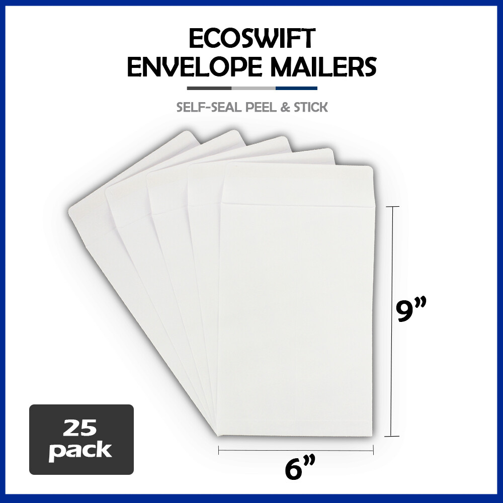 25 6×9 «EcoSwift» Brand Self-Seal Catalog Mailing Shipping Kraft Paper Envelope