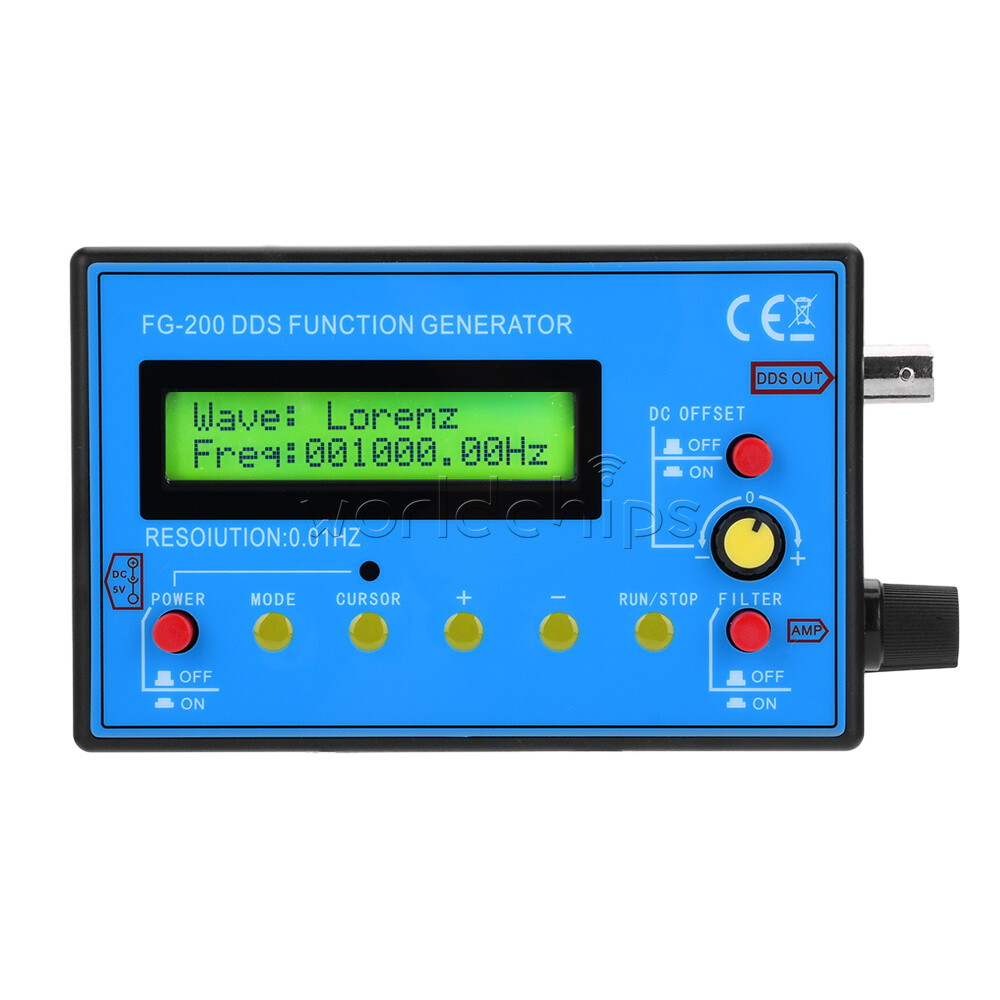 FG-200 0.01Hz-500KHz DDS Function Signal Generator Frequency Signal Counter New