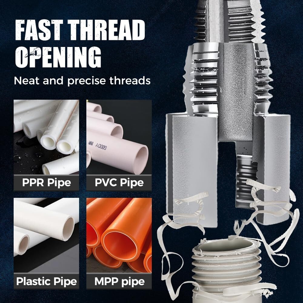 Integrated Internal & External Pipe Threading-Tool PVC Pipe Threader Cutting Kit