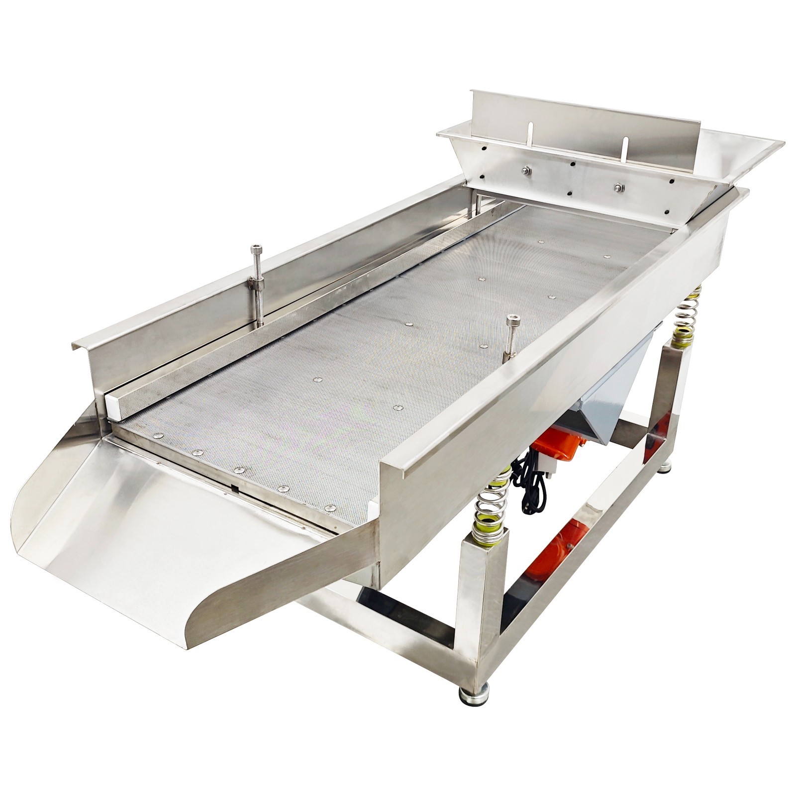 110V Linear Vibrating Screen Stainless Steel 3mm Hole 3000RPM Dual Motor