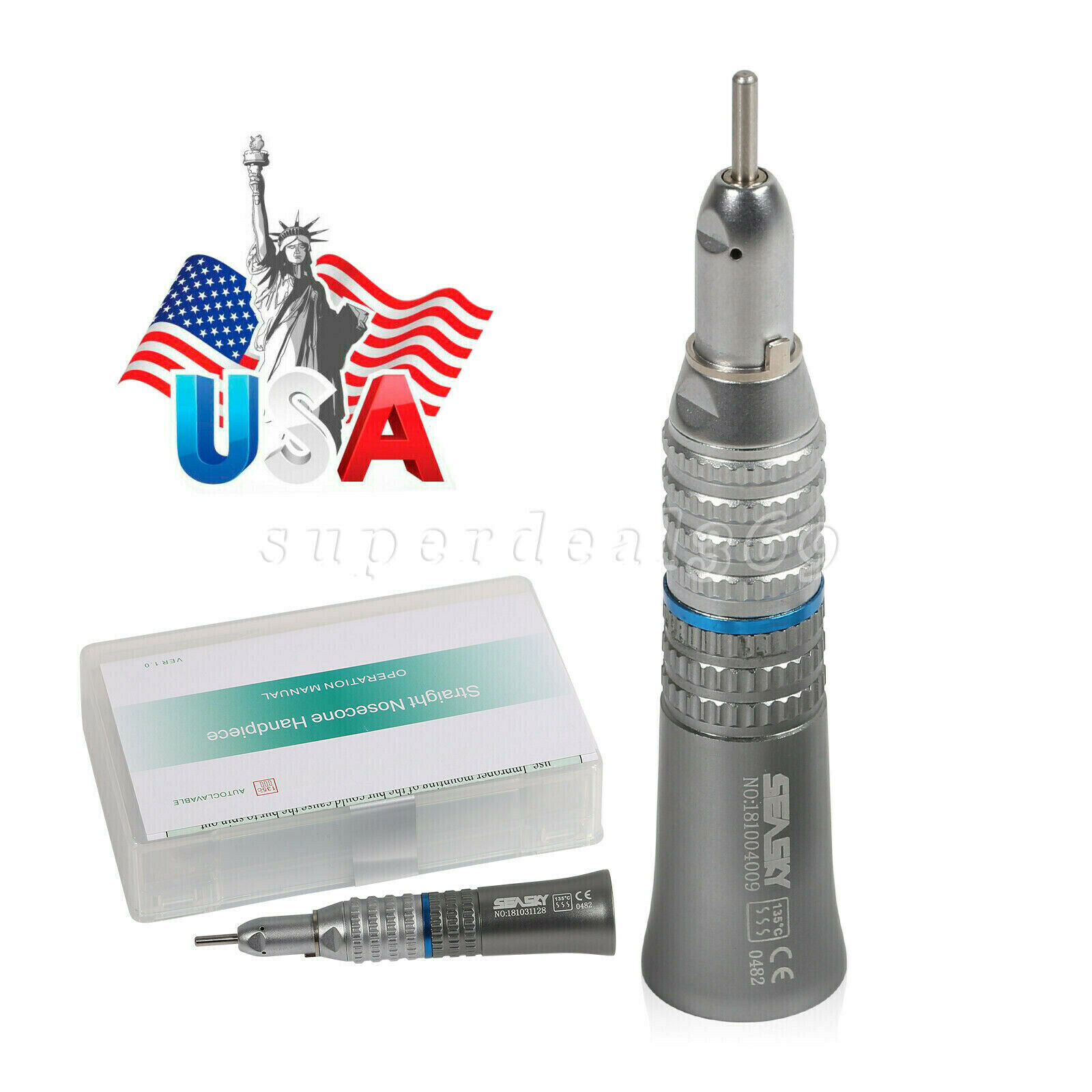 5x Dental Slow Low Speed Handpiece Straight Nose cone f/ NSK E-type Motor SEASKY