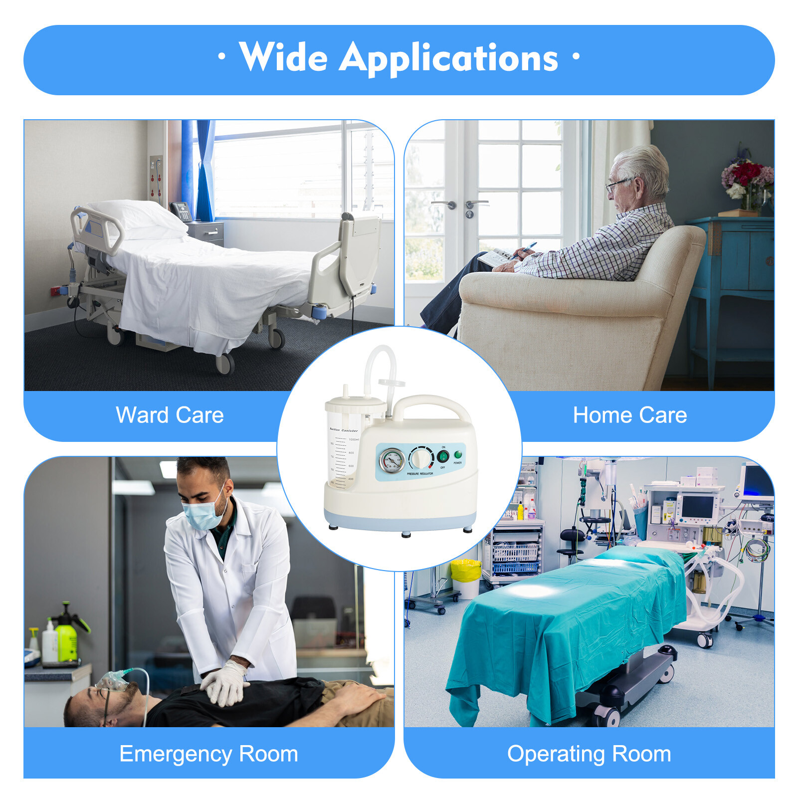 Portable Sputum Mucus Aspirator Machine Phlegm Suction Unit Medical Vacuum Pump