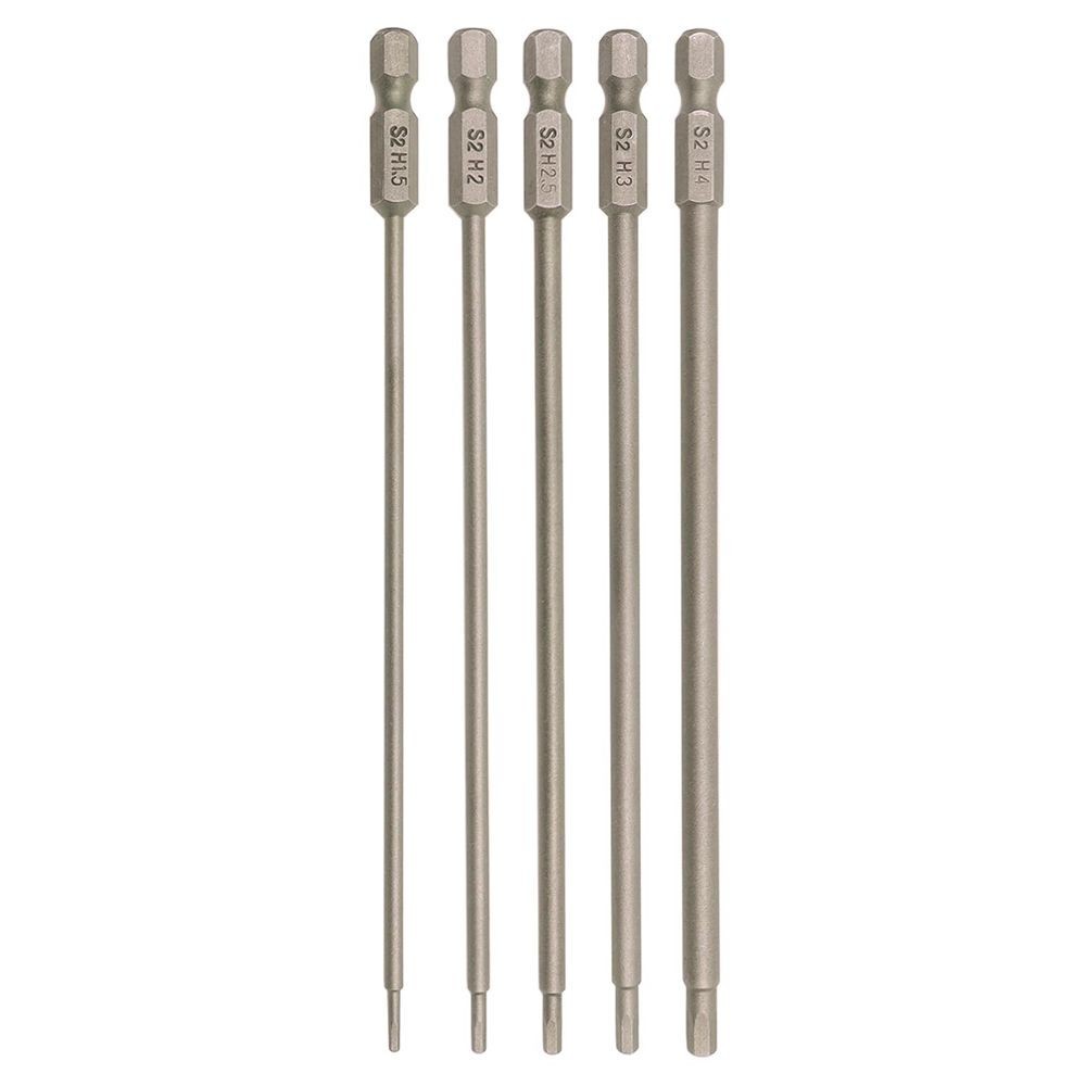 5PCS RC Hex 6 Inch Power Bits 1.5mm 2.0mm 2.5mm 3.0mm 4mm Hex Head Allen C721