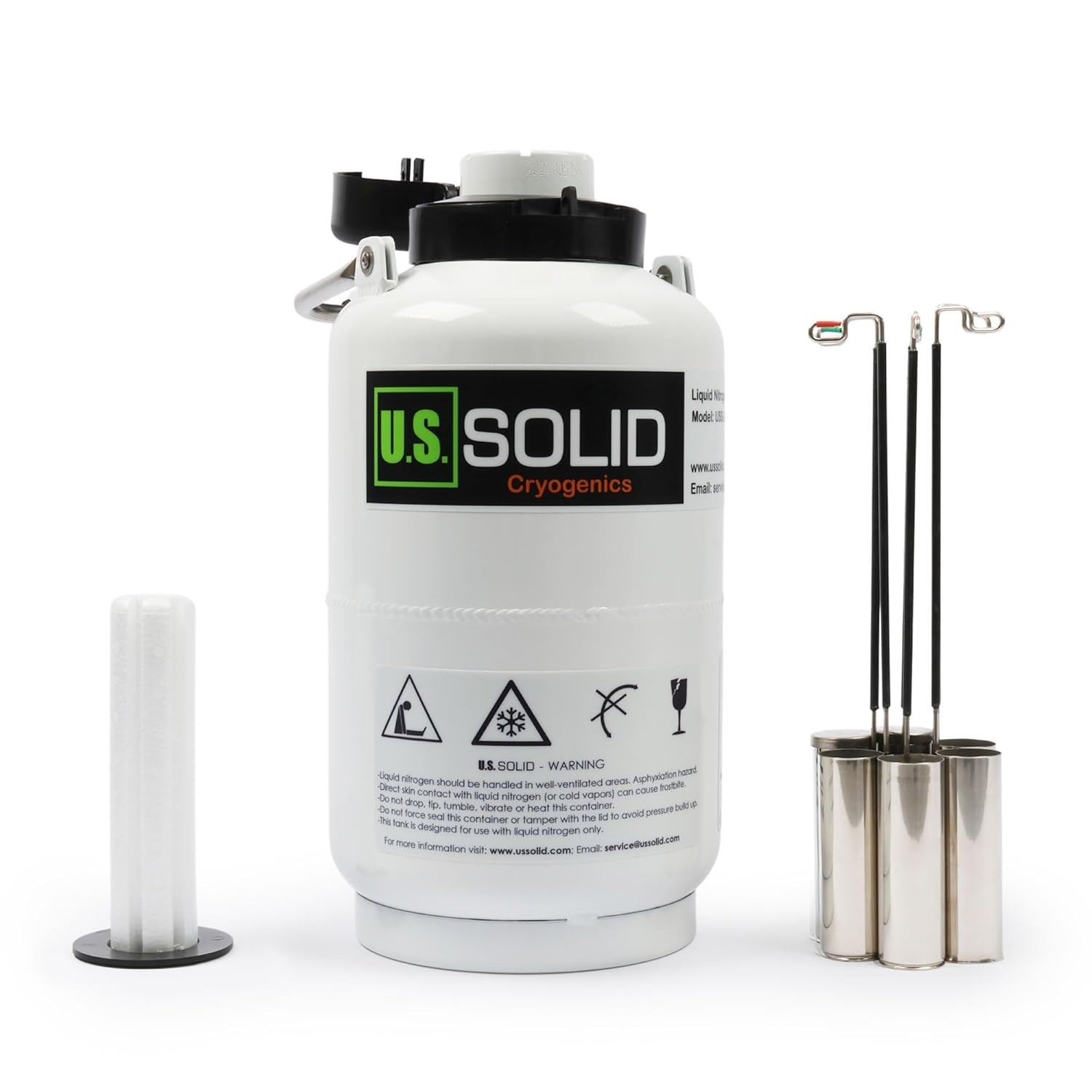 3L Liquid Nitrogen Container LN2 Tank Cryogenic Dewar Semen Flask with Straps…