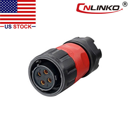 CNLINKO 4 Pin Power Industrial Connector Female Plug Waterproof IP67 Signal M20