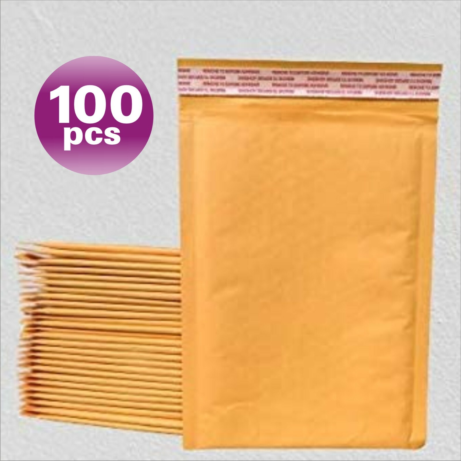 PolycyberUSA 100pcs #5 Kraft Bubble Envelopes Mailers (Inner 10.5×15)