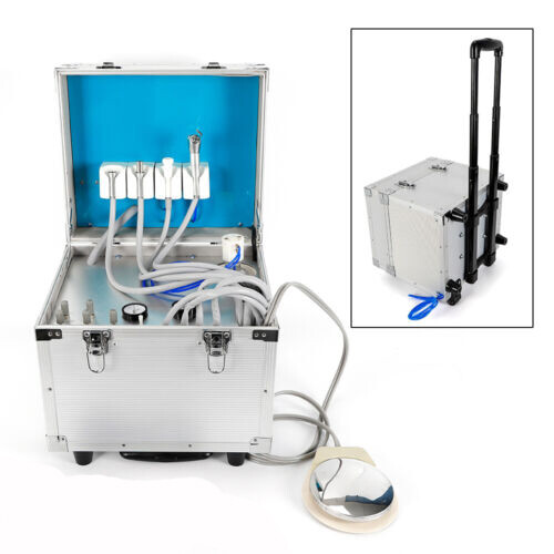 Portable Dental Delivery Unit: Rolling Box with 4 Holes Air Compressor Suction