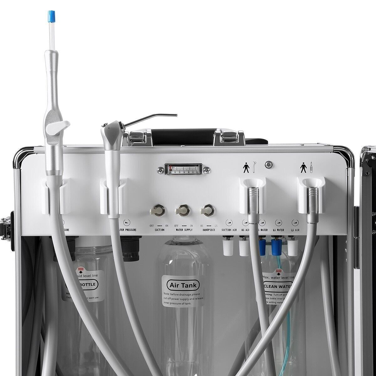 Portable Dental Delivery Unit High-Strength Aluminum Box with Air Compressor