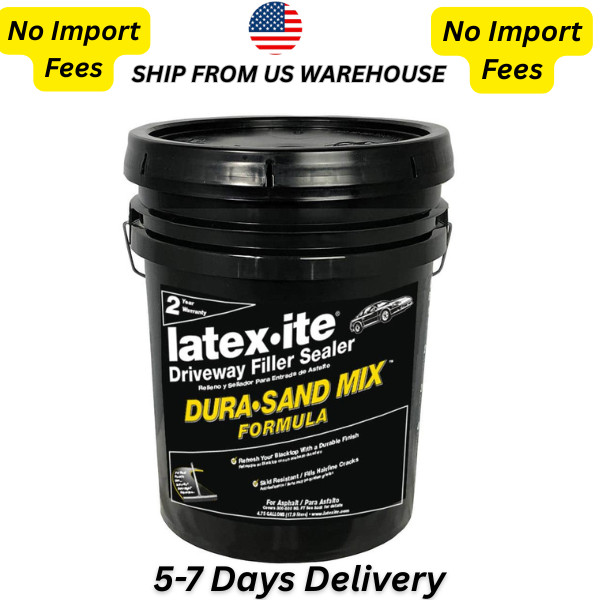 4.75 Gal. Sand Mix Driveway Filler Sealer Durable Finish Fills Cracks Non-Skid