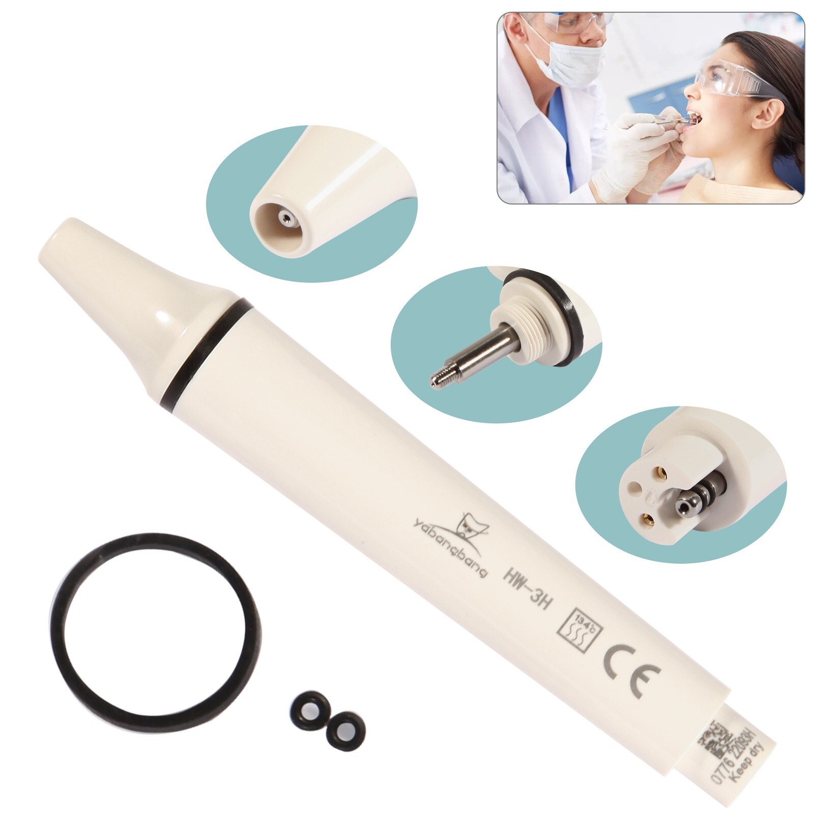 HW-3H Dental Ultrasonic Piezo Scaler Handpiece Fit EMS/WOODPECKER NEW OR