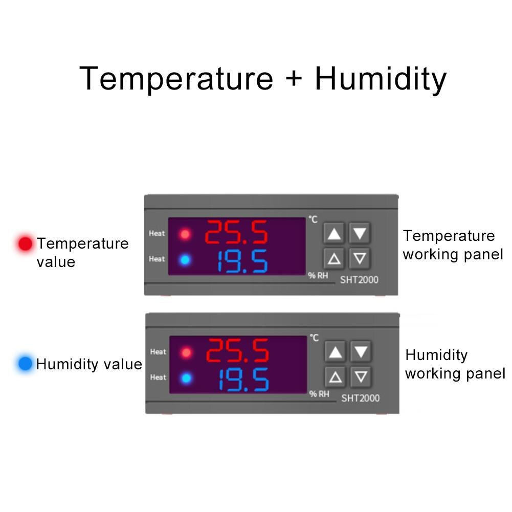 SHT2000 Temperature Humidity Hygrometer Thermostat AC110V-220V Sensor Controller