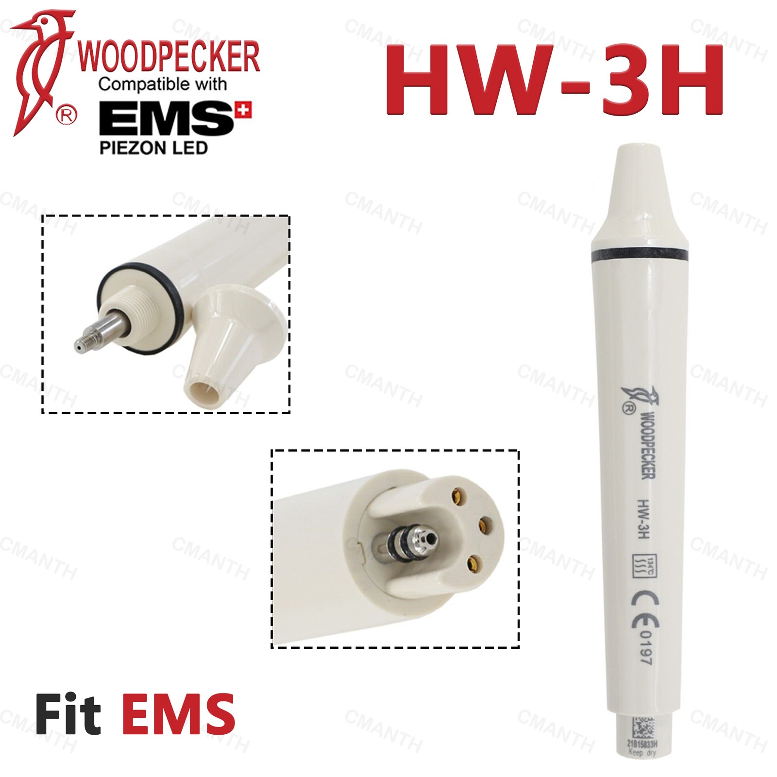 US Woodpecker Dental Ultrasonic Scaler Handpiece Cable Tube HW-3H Fit EMS UDS