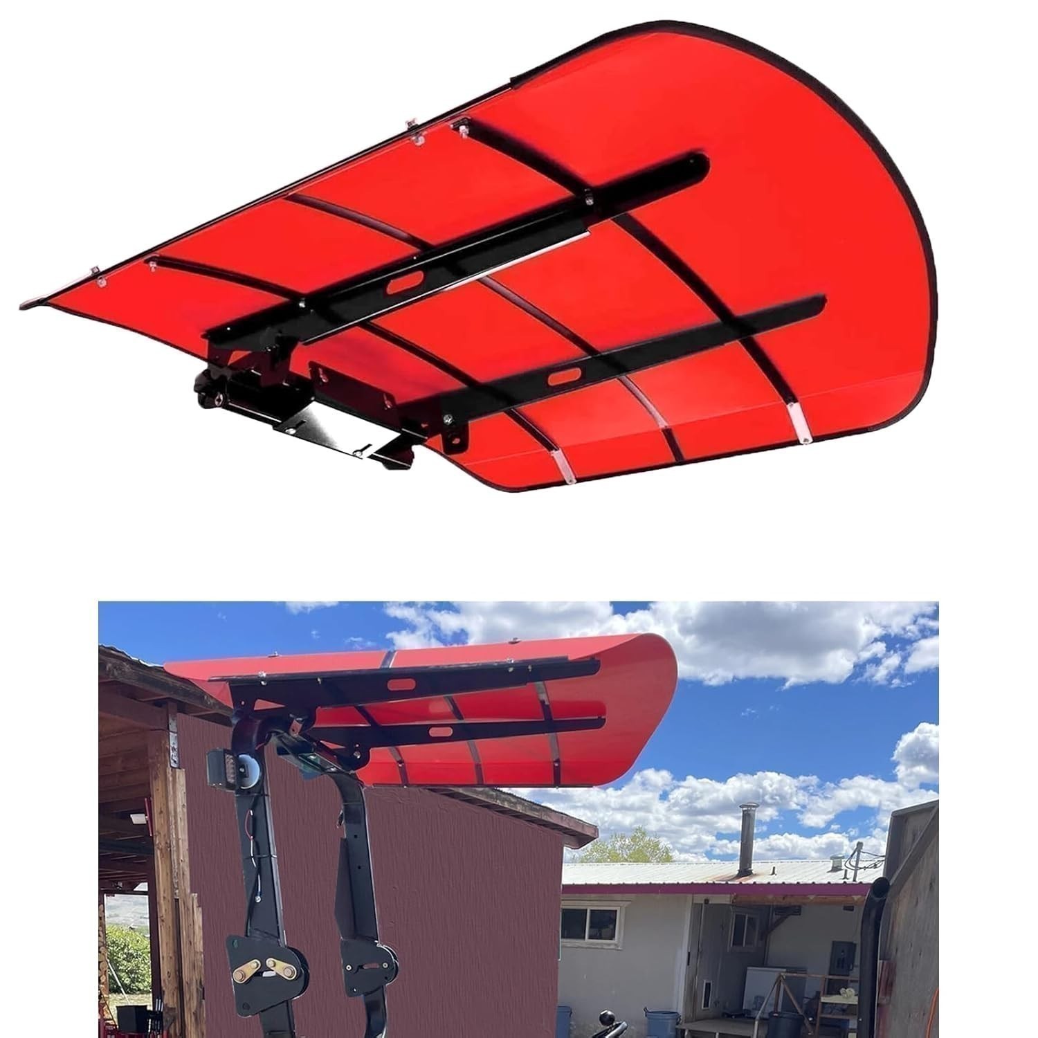 Sun Shield Tuff Top Tractor Canopy For 2″ x 2″ or 2″ x 3″ ROPS 48″ X 52″ Red NEW