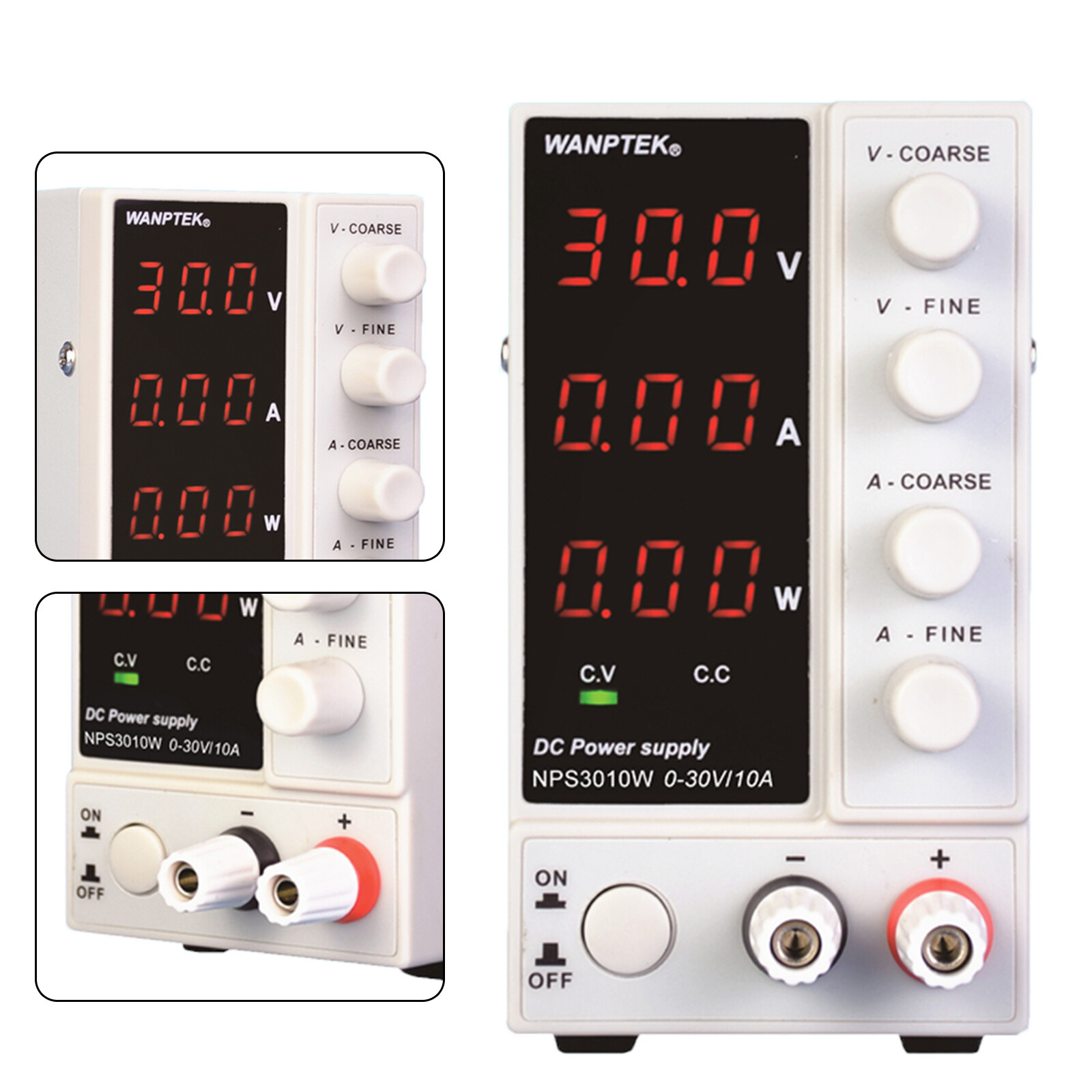 30V 10A Adjustable Lab DC Power Supply Variable Regulated Benchtop Power Source