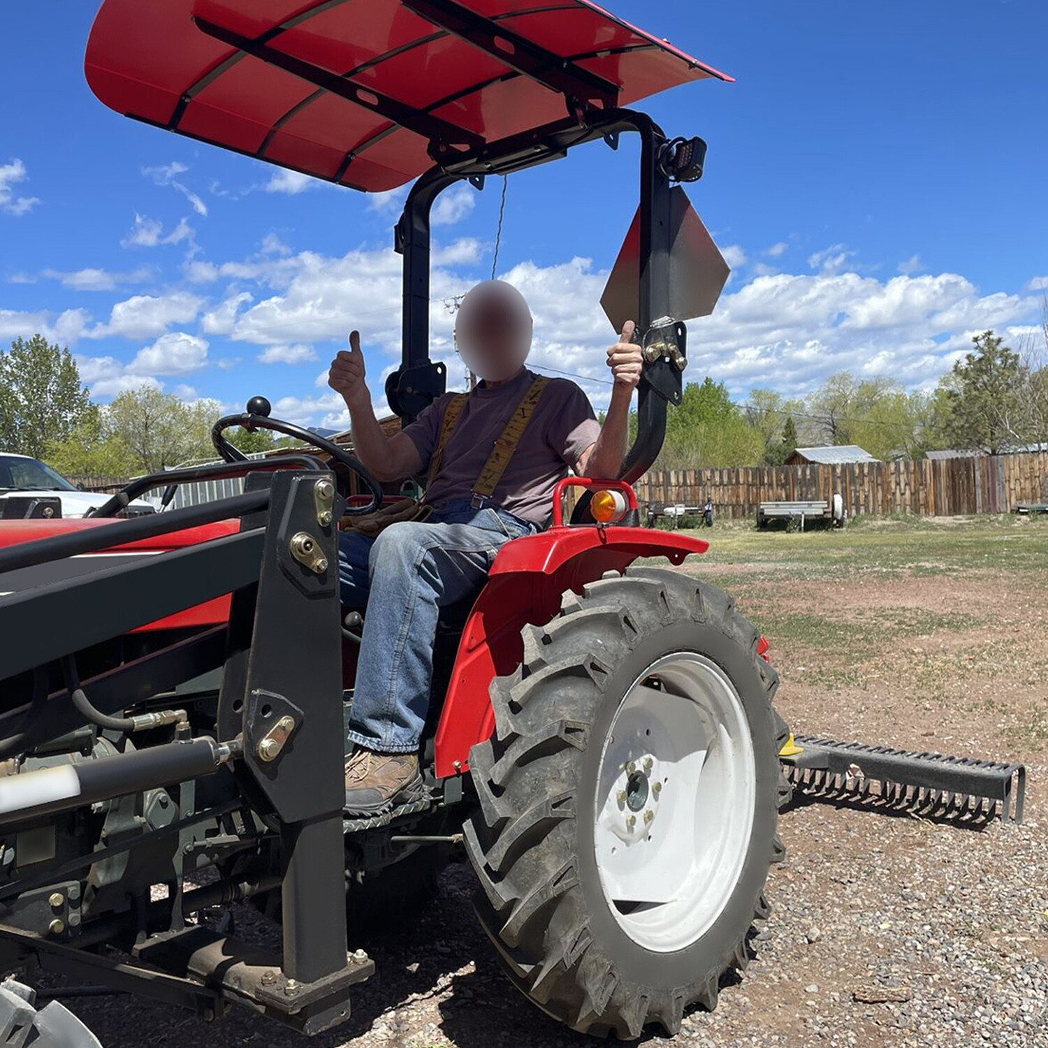 Red Tuff Top Tractor Canopy For ROPS 52″ X 52″ w/ Mounting Accessories