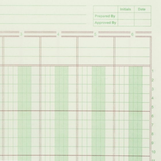 Norcom, Columnar Ledger Pad, 6 Columns, 8.5″ x 11″, Letter Size, 50 Sheets