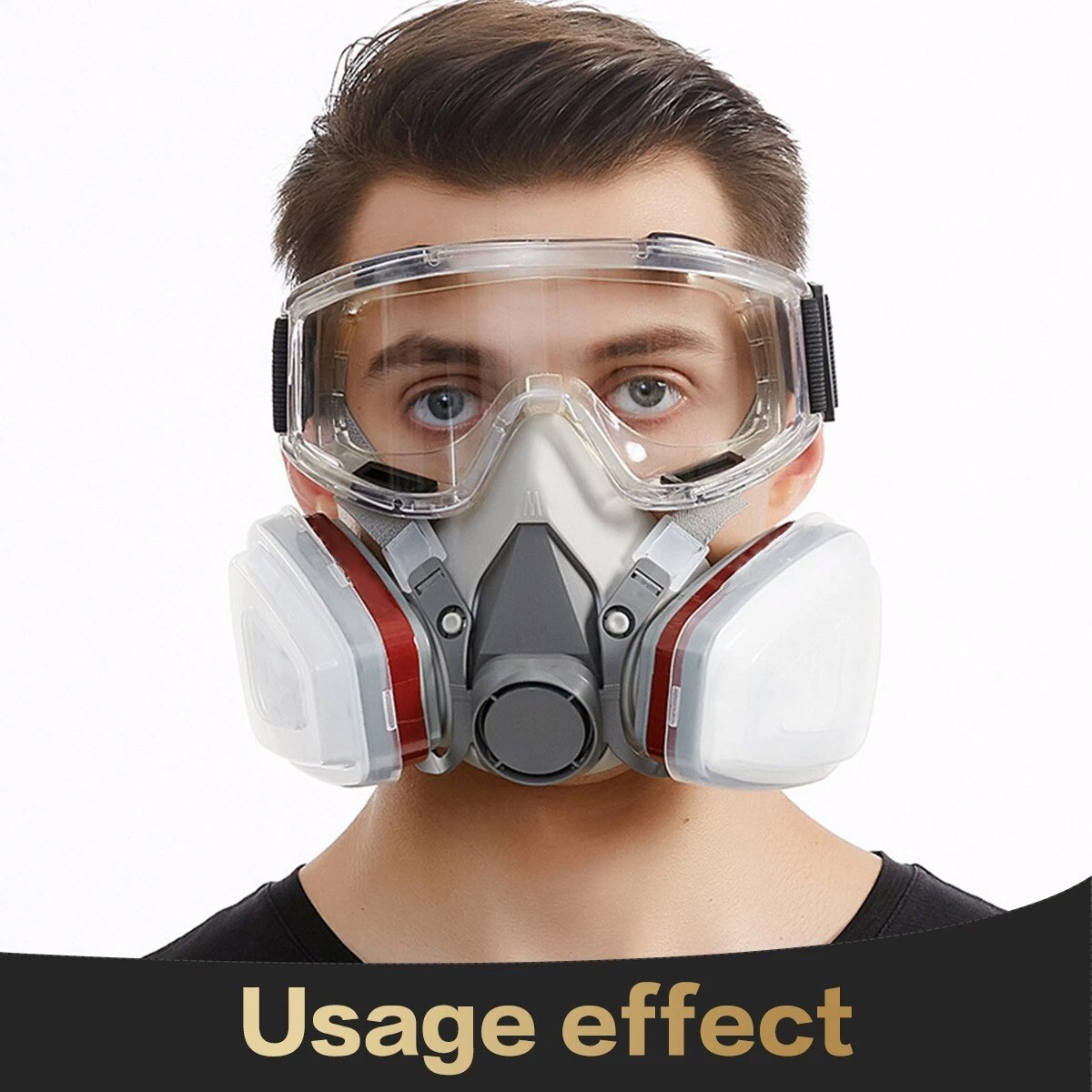 Half/Full Face Mask With Goggles Filter Anti-Dust/Gas Respirator 6200 Reusable