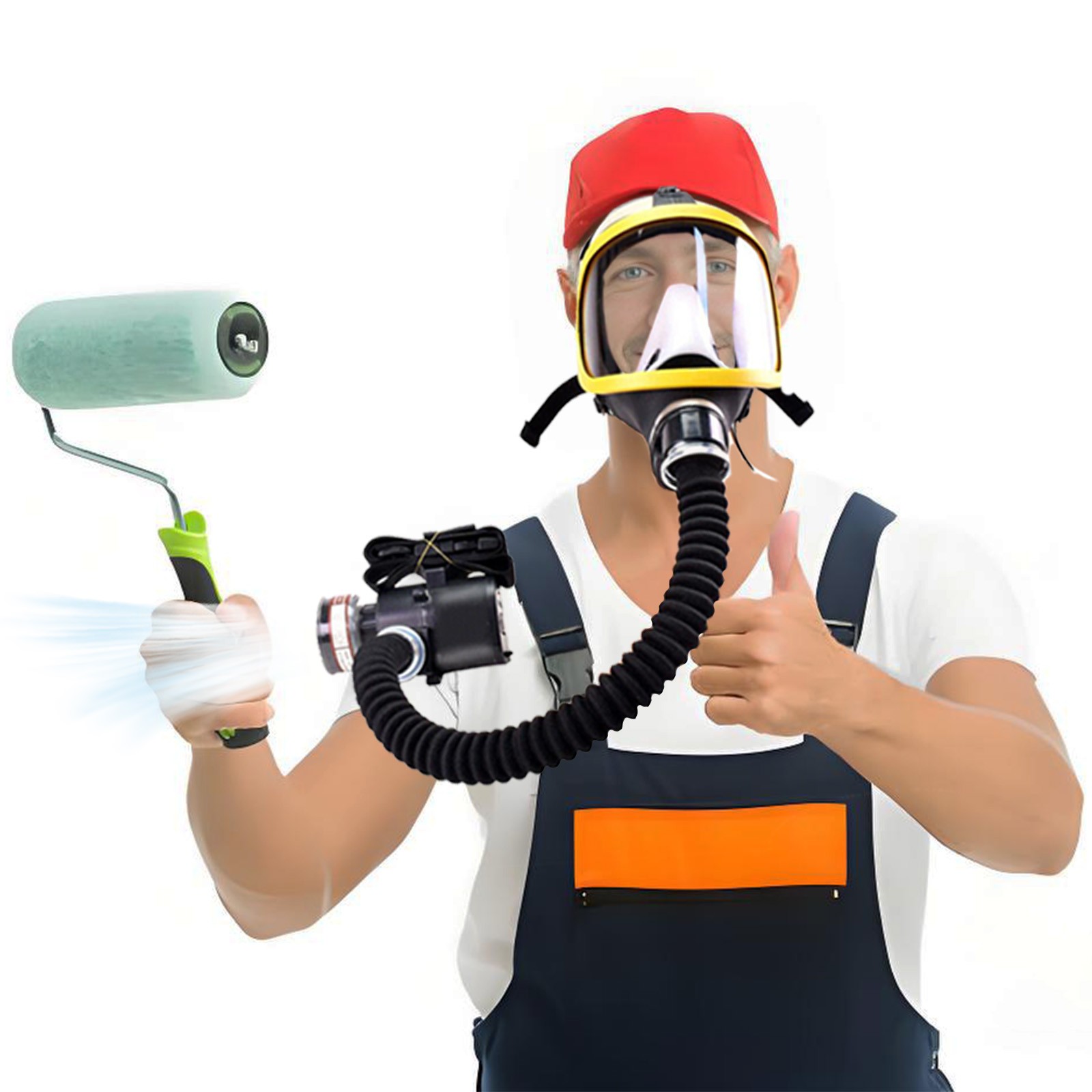 Electric Full Face Gas Mask Constant Flow Respirator Supplied Air Fed System us