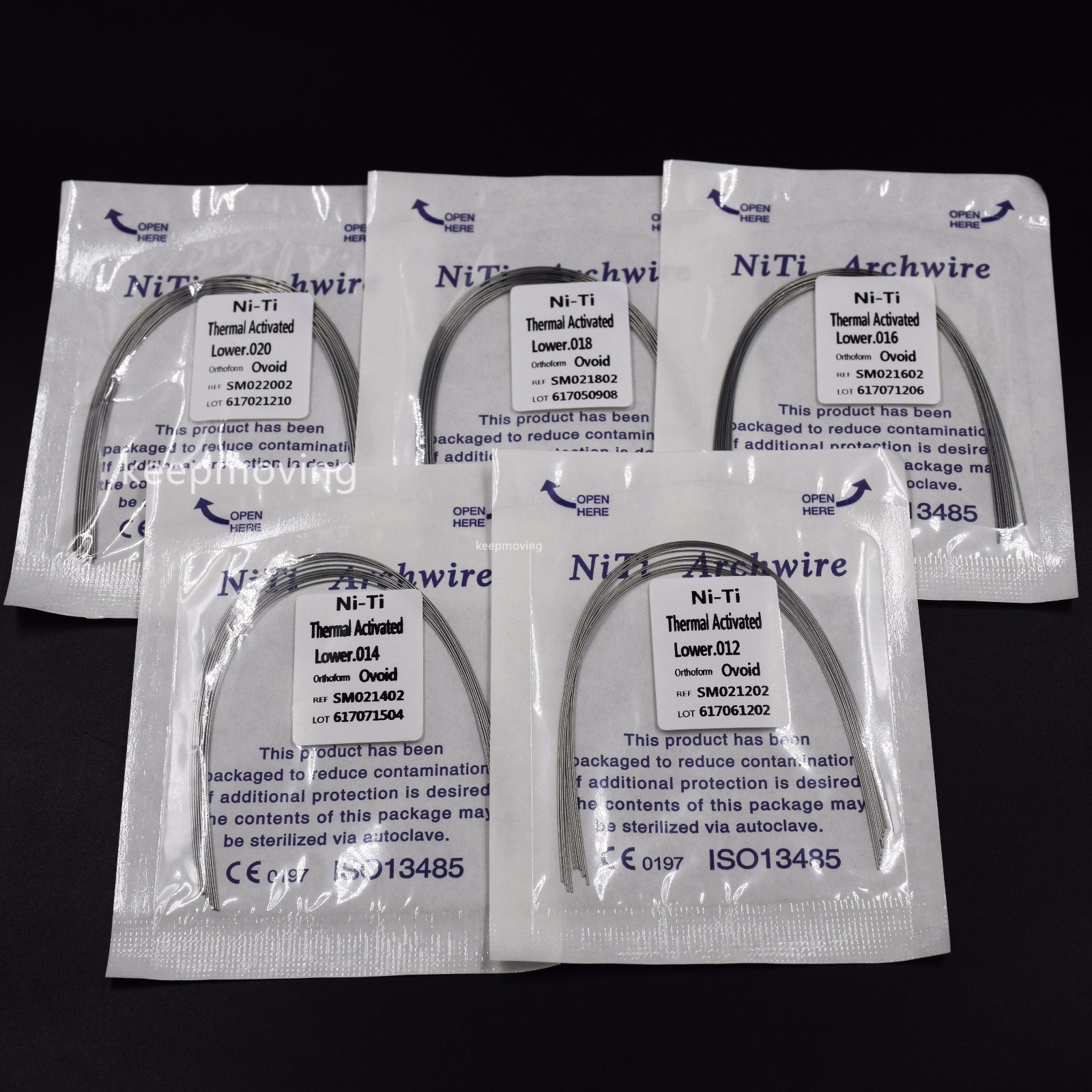 10 Packs Dental Orthodontic Thermal Activated Niti Round Arch Wire Upper + Lower