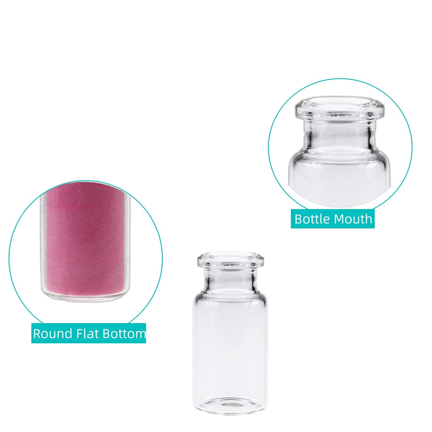 1000PCS 10ml Headspace Vials Clear Glass Bottle 20mm Crimp top Flat Bottom HPLC