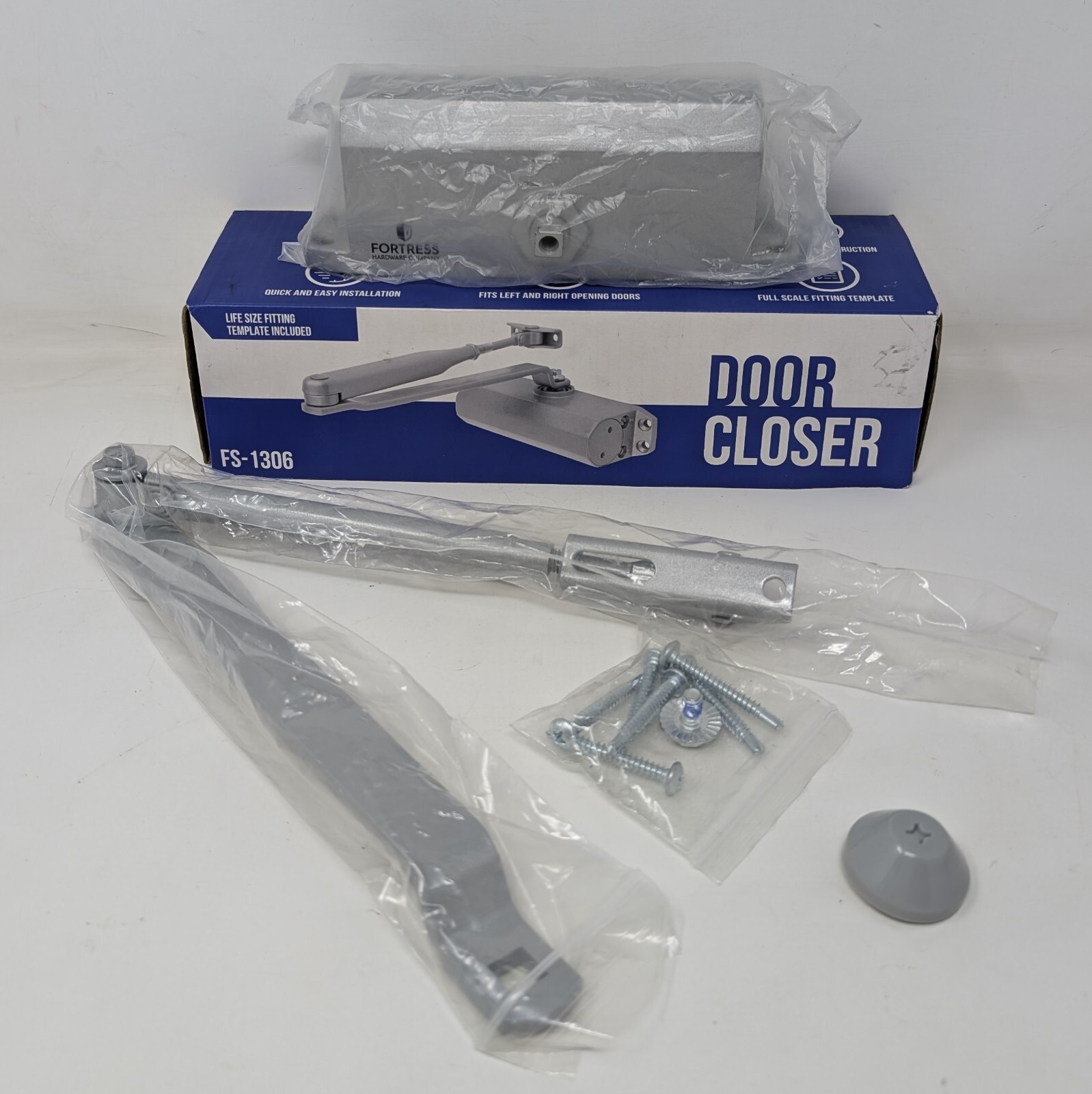 Fortress FS-1306 Commercial Automatic Adjustable Silver Hydraulic Door Closer