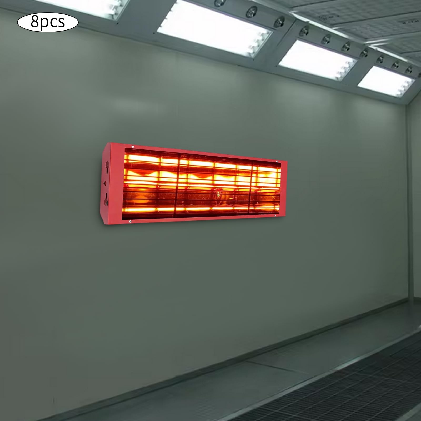 2000W 8pcs Infrared Curing Lights 110V for Auto Furniture Paint Booths