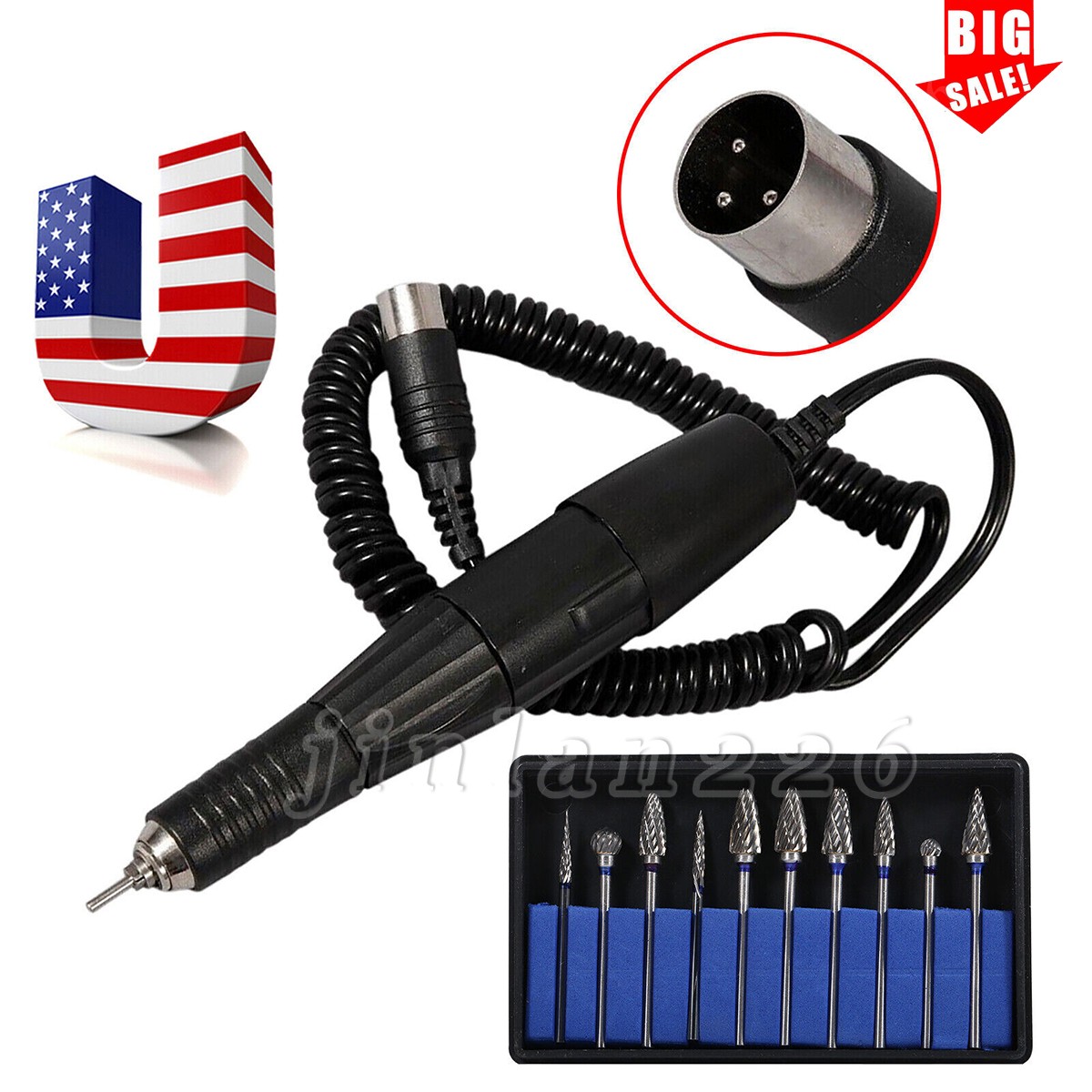 USA Dental Lab Electric Micromotor Polishing Handpiece 35,000 rpm Fit Marathon