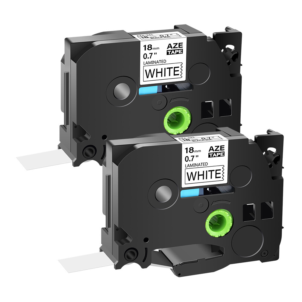 Compatible with Brother 2PK Black on White TZ-241 Label Tape TZe241 3/4″