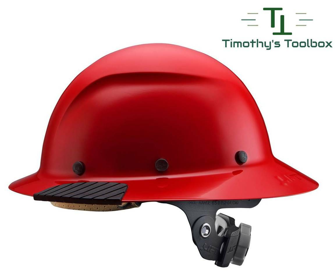 LIFT Safety DAX Red Full Brim Hard Hat w/ Ratchet Suspension