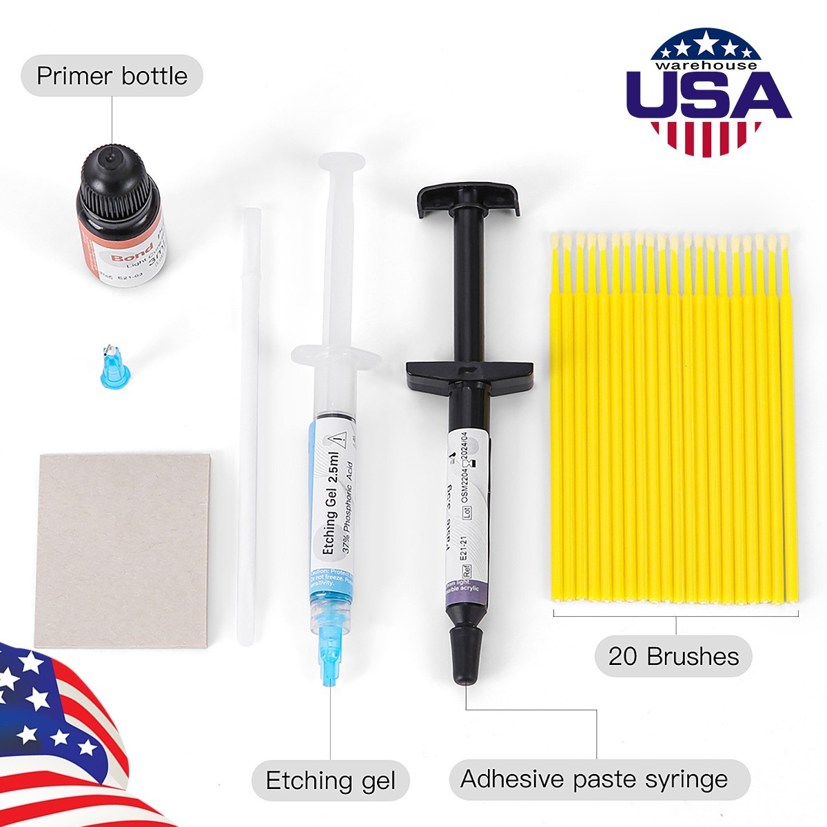 Dental Orthodontic Light Cure Bonding Adhesive Kit For Brackets Braces