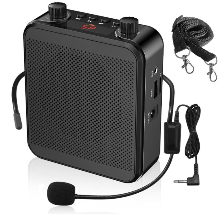 Amplificador de voz portátil 30W con micrófono, Bluetooth y batería 2800mAh