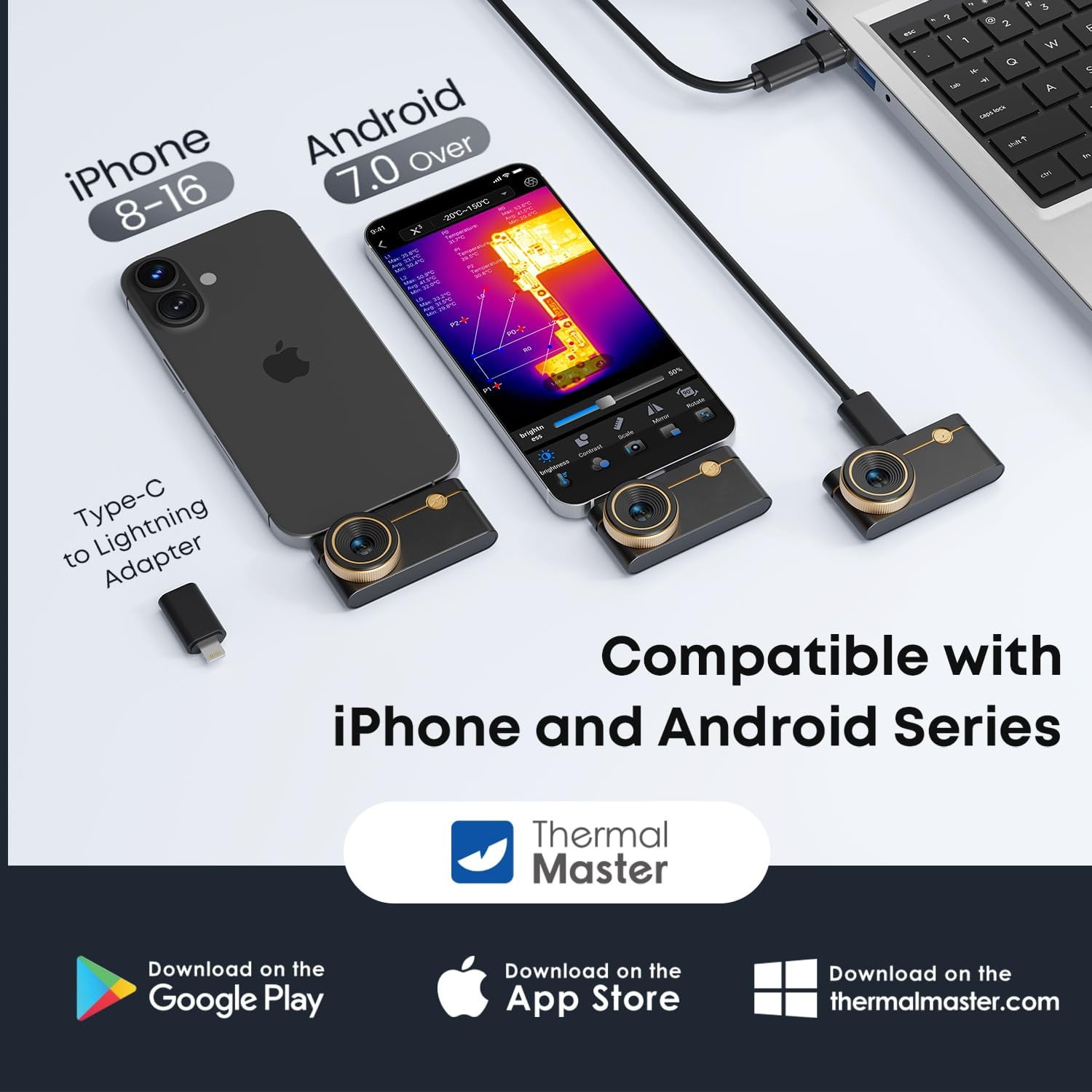 Thermal Master P3 Thermal Camera for iPhone Android | 512×384 IR | PCB HVAC